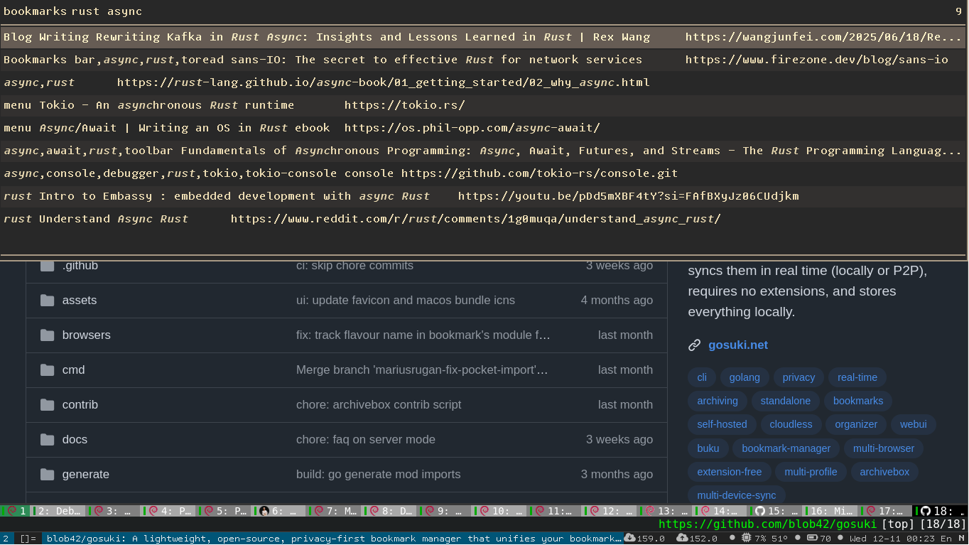 suki output piped to rofi